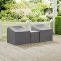 Crosley Brands 3 Piece Furniture Cover Set With Two Arm Chairs & End Table - Gray MO75008-GY